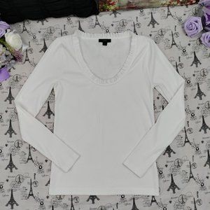 J. Crew White Long Sleeve T-shirt Size S